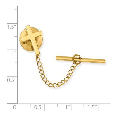 Fashion Kelly Waters Gold-Plated Polished Cross Tie Tac – view 3