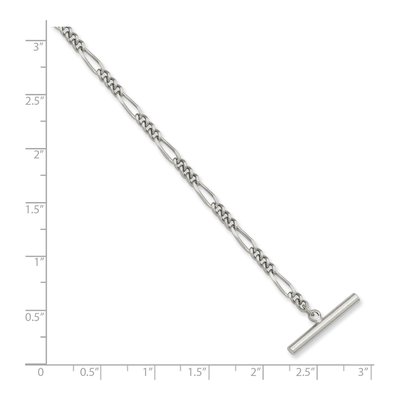 Men's Rhodium-Plated Figaro Tie Chain – view 3