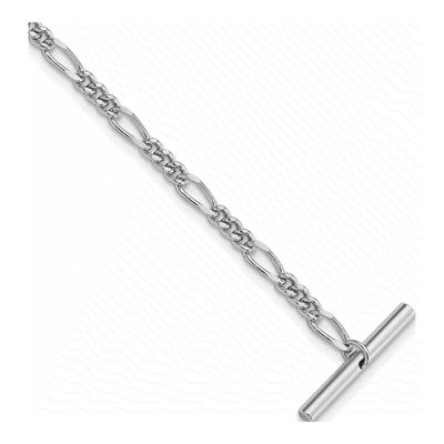 Men's Rhodium-Plated Figaro Tie Chain
