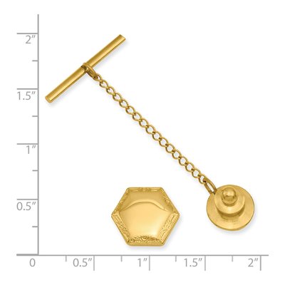 Men's Gold-Plated Hexagon Tie Tac – view 3