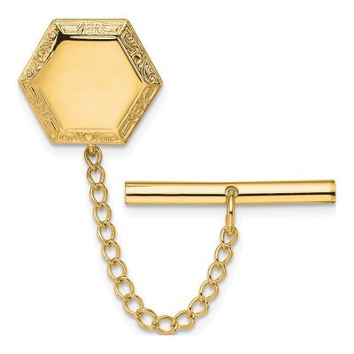 Men's Gold-Plated Hexagon Tie Tac