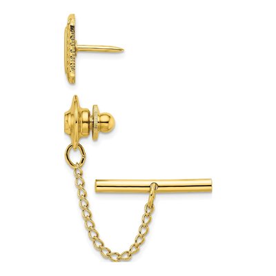 Men's Gold-Plated Engravable Square Tie Tac – view 2