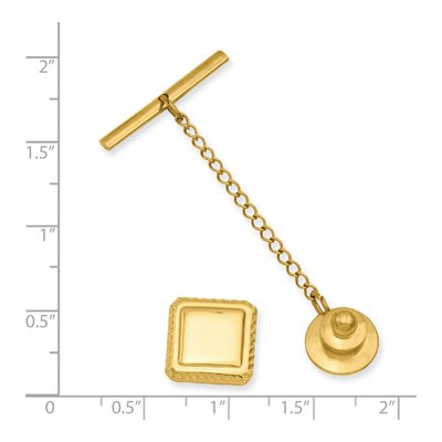 Men's Gold-Plated Engravable Square Tie Tac – view 3