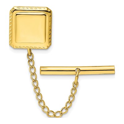 Men's Gold-Plated Engravable Square Tie Tac