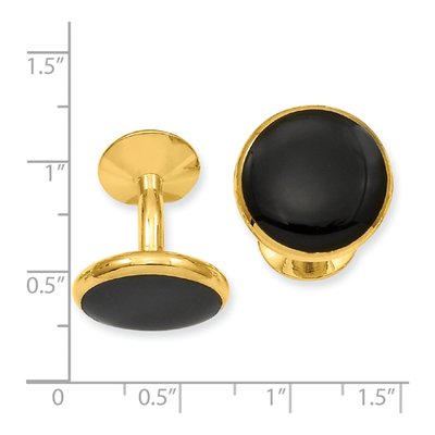 Gold-Plated Black Epoxy Cuff Links – view 2