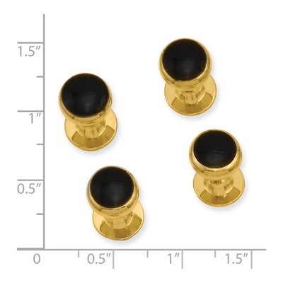 Gold-Plated Black Epoxy Tuxedo Studs Set – view 3