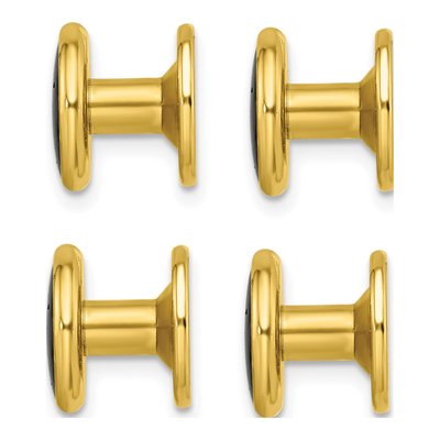 Gold-Plated Black Epoxy Tuxedo Studs Set – view 4