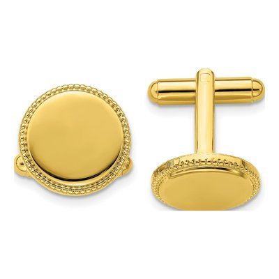 Gold-Plated Engravable Cuff Links