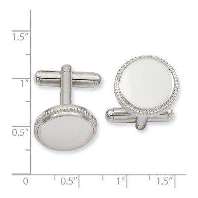 Rhodium-Plated Engravable Cuff Links – view 2
