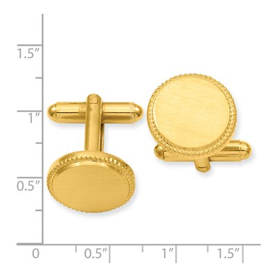 Gold-Plated Satin Round Cuff Links – view 2