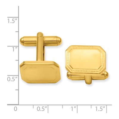 Engravable Gold-Plated Cuff Links – view 2