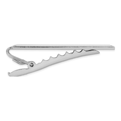 Men's Rhodium-Plated Engravable Tie Bar – view 2