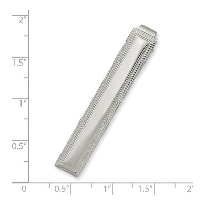 Men's Rhodium-Plated Engravable Tie Bar – view 3