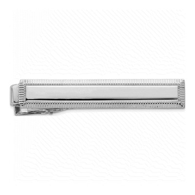 Men's Rhodium-Plated Engravable Tie Bar