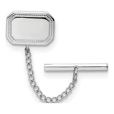Men's Rhodium-Plated Engravable Tie Tac