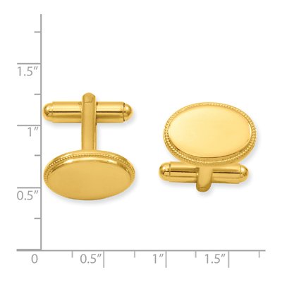 Gold-Plated Engravable Oval Cuff Links – view 2