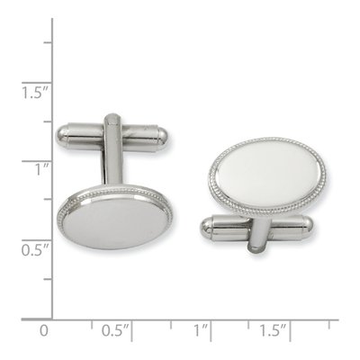 Rhodium-Plated Engravable Cuff Links – view 2