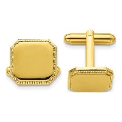 Gold-Plated Engravable Cuff Links