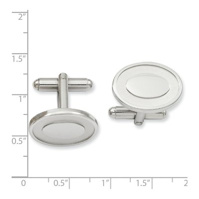 Rhodium-Plated Engravable Cuff Links – view 2