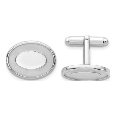 Rhodium-Plated Engravable Cuff Links
