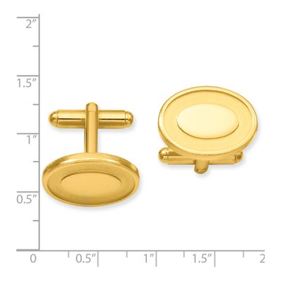 Gold-Plated Engravable Oval Cuff Links – view 2