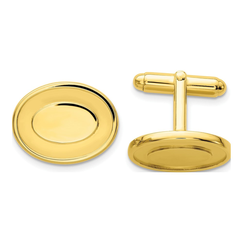 Kelly Waters Gold-Plated Engravable Oval Cuff Links