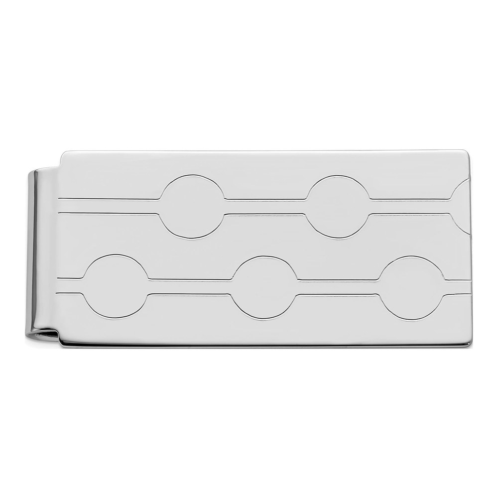 Men's Rhodium-Plated Engravable Money Clip