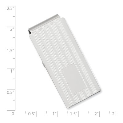 Men's Rhodium-Plated Engravable Hinged Money Clip – view 3