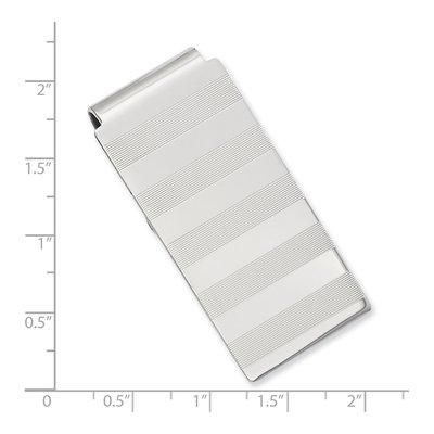 Engravable Striped Hinged Money Clip – view 3