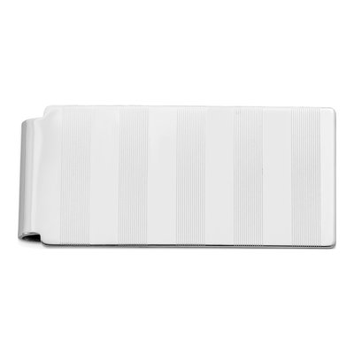 Engravable Striped Hinged Money Clip