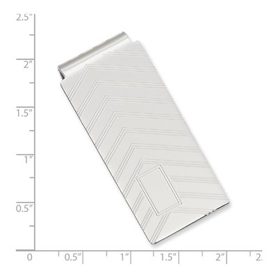 Men's Rhodium-Plated Engravable Money Clip – view 3