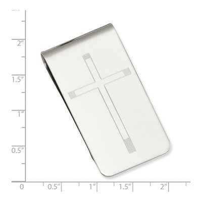 Rhodium-Plated Cross Money Clip – view 3