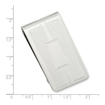 Men's Rhodium-Plated Engravable Money Clip – view 3