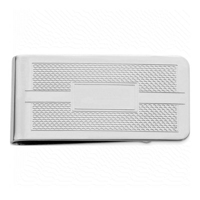 Men's Rhodium-Plated Engravable Money Clip