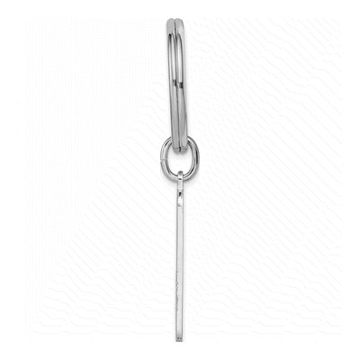 Men's Rhodium-Plated Kelly Waters Satin Key Ring – view 2