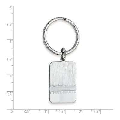 Men's Rhodium-Plated Kelly Waters Satin Key Ring – view 3