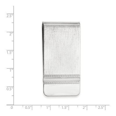 Men's Rhodium-Plated Satin Money Clip – view 3