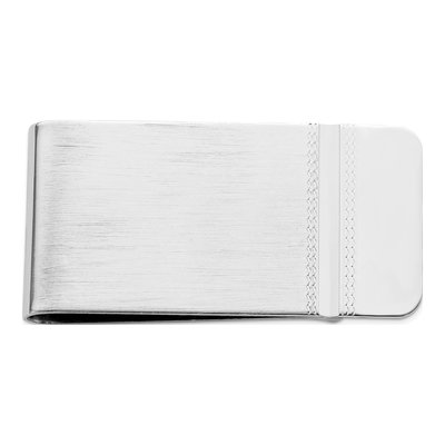 Men's Rhodium-Plated Satin Money Clip