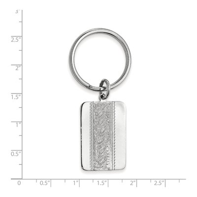 Rhodium-Plated Swirl Key Ring – view 3
