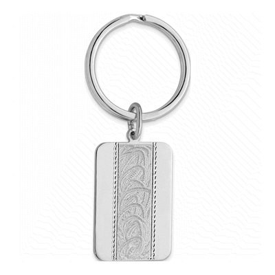 Rhodium-Plated Swirl Key Ring