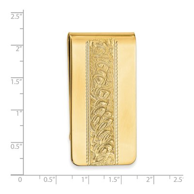 Men's Gold-Tone Money Clip with Swirl Pattern – view 3