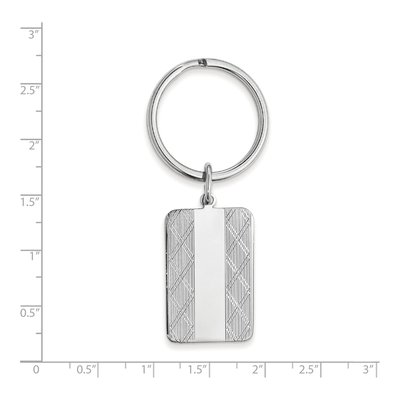 Men's Rhodium Key Ring with X-Pattern – view 3