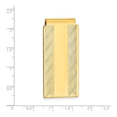 Gold-Plated Hinged Money Clip, X-Pattern – view 3