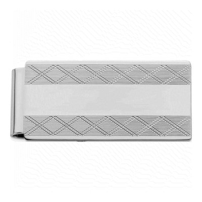 Rhodium-Plated Hinged Money Clip