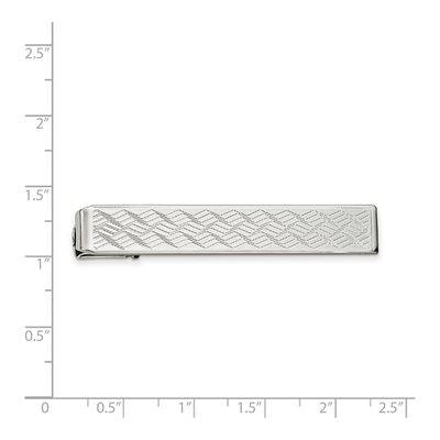 Rhodium-Plated Chevron Tie Bar – view 3