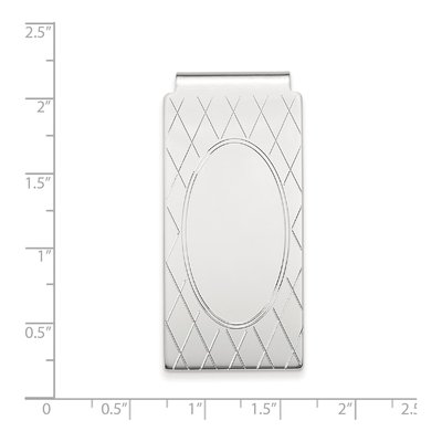 Men's Rhodium-Plated Engravable Money Clip – view 3