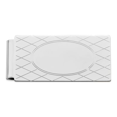 Men's Rhodium-Plated Engravable Money Clip