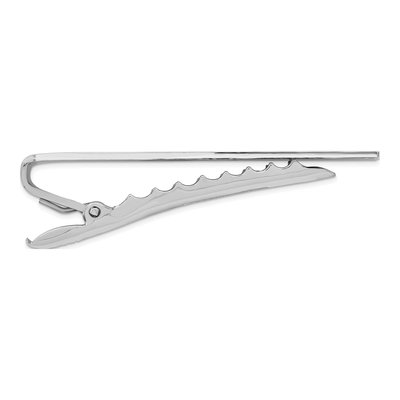 Rhodium-Plated Criss Cross Tie Bar – view 2