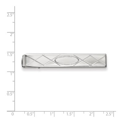 Rhodium-Plated Criss Cross Tie Bar – view 3