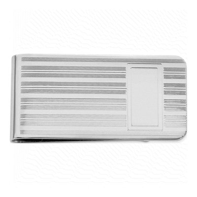 Engravable Rhodium Money Clip